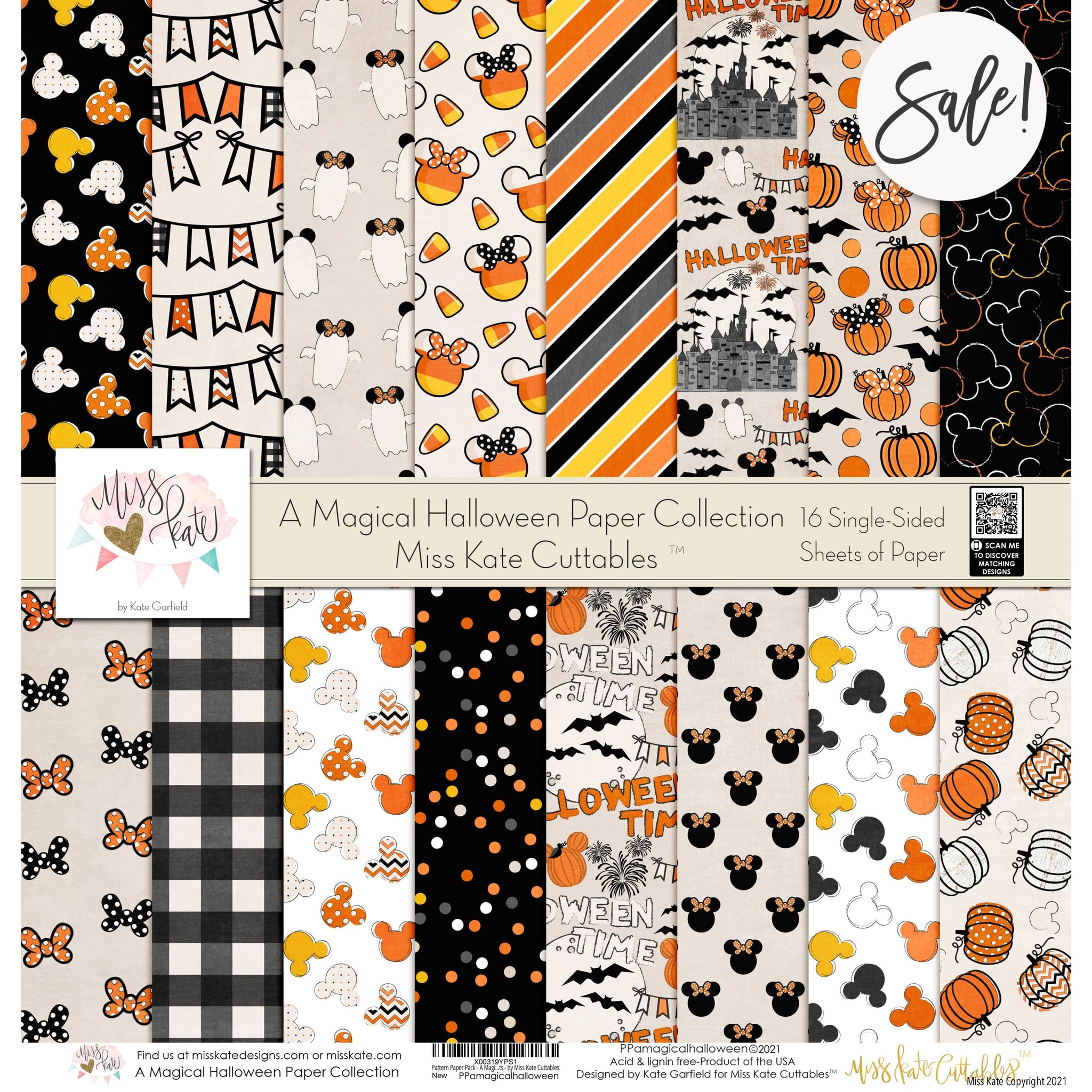 A Magical Disney Halloween Scrapbook Paper Pack Single Sided – MISS KATE
